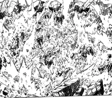 Tomura laughing in the face of victory.