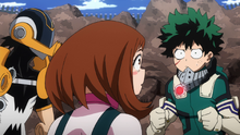 Izuku asks Hanta and Ochaco if they are real