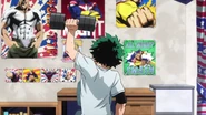 Lifting weights.