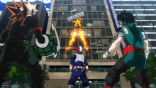 Izuku, Katsuki and Shoto training at Endeavor's Agency