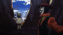 Mr. Compress talks to Himiko