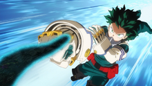 Izuku demonstrating Blackwhip