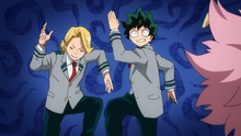 Mina teaches Deku and Yuga to dance