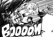 Katsuki attacks Kurogiri.