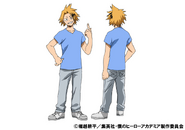 Denki's casual outfit colored design for the anime