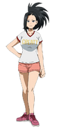 Momo con ropa casual en el anime.