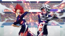 Eijiro and Tetsutetsu knock each other out