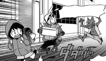 Koichi being chased by a Wolf Villain