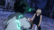 Izuku Midoriya stands off with Katsuki Bakugo