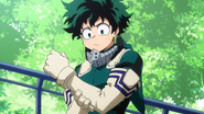 Izuku's costume gets new braces to protect his arms.