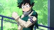 Izuku's costume gets new braces to protect his arms.