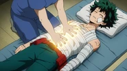 Deku is seriously injured.