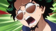 Izuku gets into character.