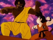 En Goku a punt de lluitar contra el Rei Chappa