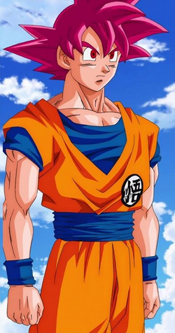 En Goku transformat en Superguerrer Déu