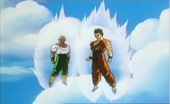 Yamcha i Ten Shin Han esperant Saga Jocs