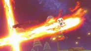 Bomberman caught in the blast of his own bomb on Mario Galaxy.