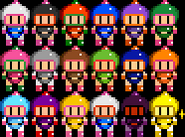 Varias paletas de colores del Bomberman.