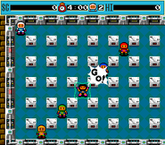 Black Bomberman signaling his minion bombers to attack White
