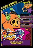 Golem Bomber's Super Bomberman R Profile Card