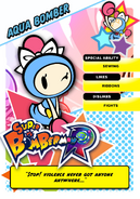 Aqua Bomber's Super Bomberman R profile card