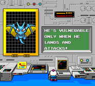 Bomberman '93 (USA)-0026.png (7 KB) Boss battle tips shown before Area 3-1.