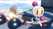 Bomberman laying bombs on Temple.