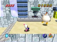 White Bomberman in Bomberman Hero Gameplay