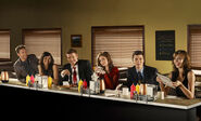 The main characters, in a promotional photo for Season 4, in the Royal Diner