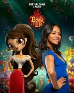 María and her voice actress Zoë Saldana