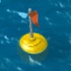 A buoy indicating a diving location.