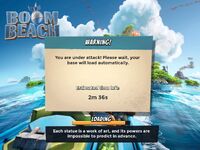 Message shown when attempting to log in during an attack against your home base