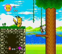Pocket Monster'"`UNIQ--nowiki-00000001-QINU`"'s gameplay (Mega Drive version).