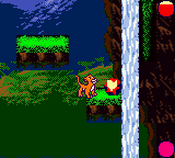 One of the red gem-like objects required for clearing the stages.