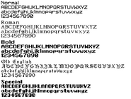 Large fonts from PCPaint.