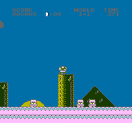 A VT01 game, Mushroom, running on an emulator under standard NES/VT02 capabilities.