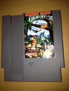 An NES-style cartridge supposedly containing the game (likely a modern reproduction cart).