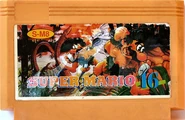 A later reprint authored by Realtec, as indicated by the three digit code "S-M8". The label uses an image of Joe taken from the cover of Joe & Mac 2: Lost in the Tropics for SNES, but his head is replaced with Mario's from the cover of Wrecking Crew.