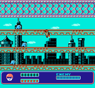 Gameplay screenshot demonstrating the flying ability repurposed from the web ability in Spider Man.