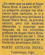 Carta de un lector preguntando si salio Super Mario Bros 4, Club Nintendo México n°8, July 1992