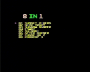 The cartridge's game selection screen.