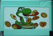 Original cartridge, based on the Japanese Yoshi's Cookie boxart.