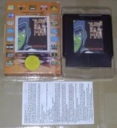 A boxed copy of Thunder Blast Man for NES that uses the GBC title screen for the label.