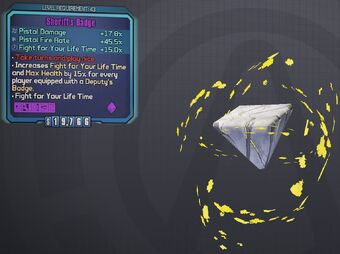 Sheriff S Badge Variant Chart Borderlands Wiki Fandom The deputy badge (shotgun relic) is the quest reward for the showdown. sheriff s badge variant chart