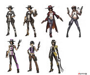 Concept arts of the Sheriff of Lynchwood for Borderlands 2