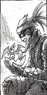 Mordecai holding Talon.