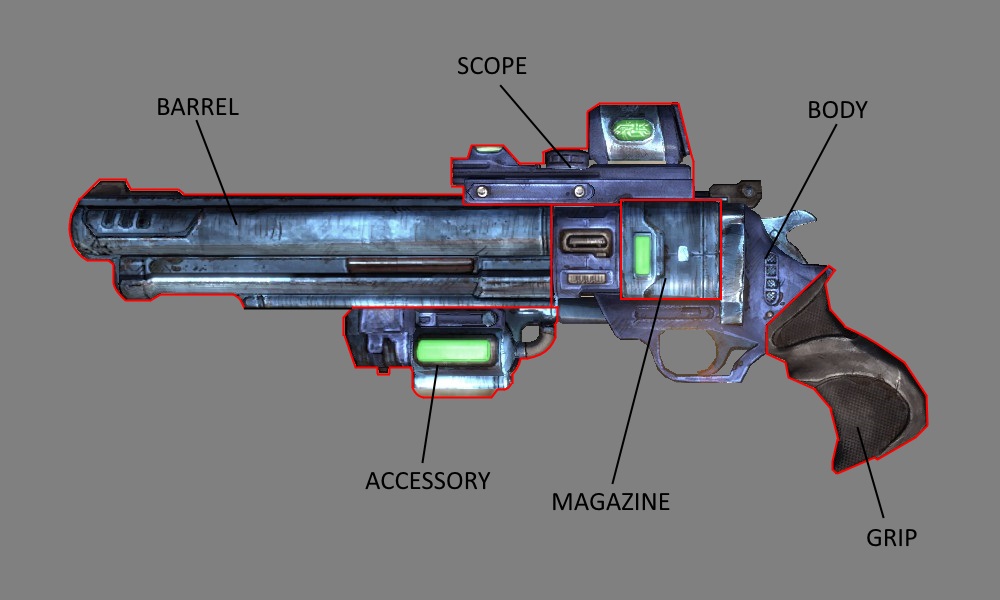 Части оружия. Borderlands 2 Weapon Parts. Бордерлендс 1 револьверы. Borderlands 1 Weapon Parts. Borderlands 2 револьверы.