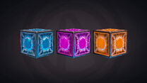 Trinket cubes when dropped as loot (Rare, Epic, and Legendary).
