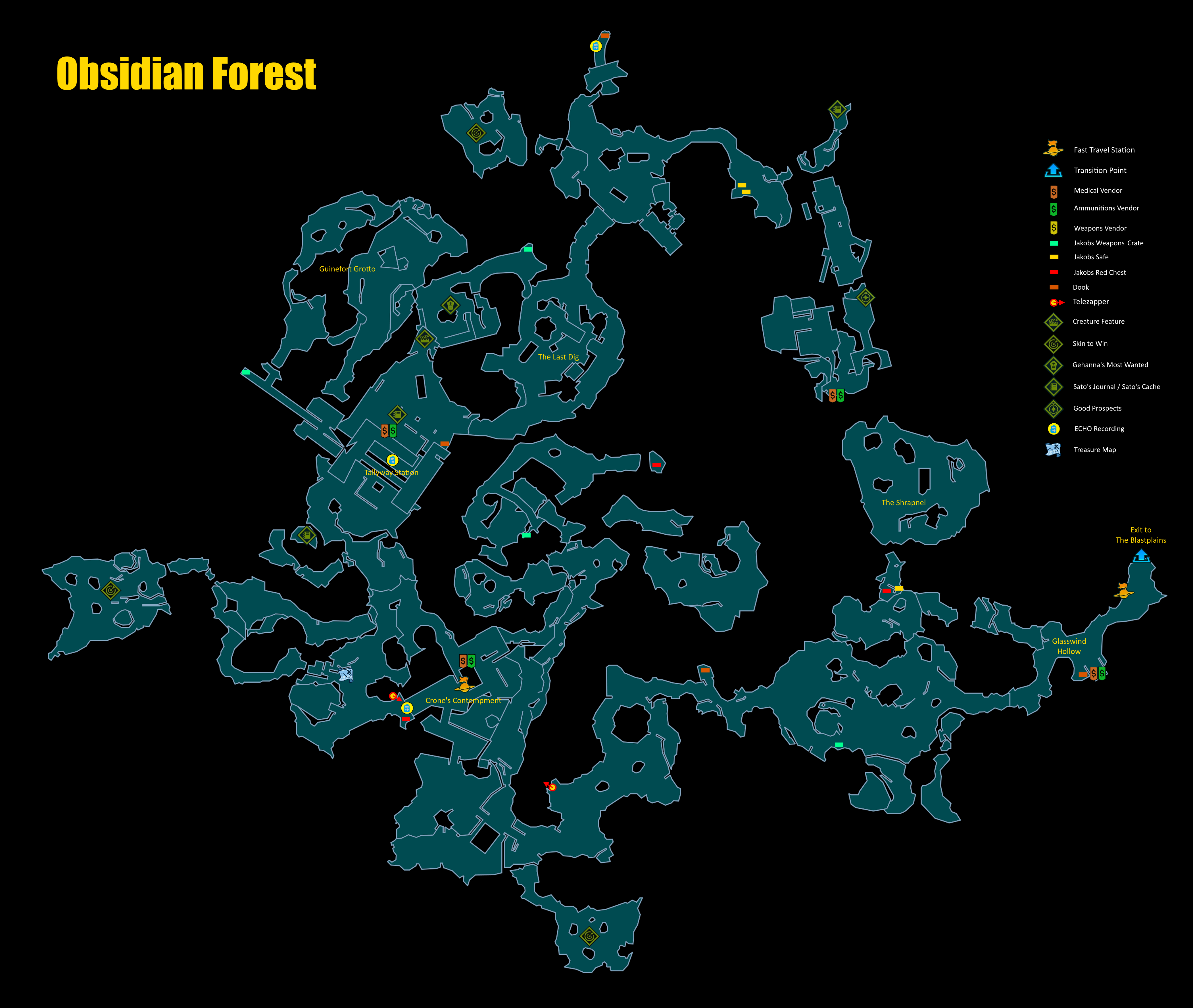 Borderlands 3 Obsidian Forest Map Obsidian Forest | Borderlands Wiki | Fandom