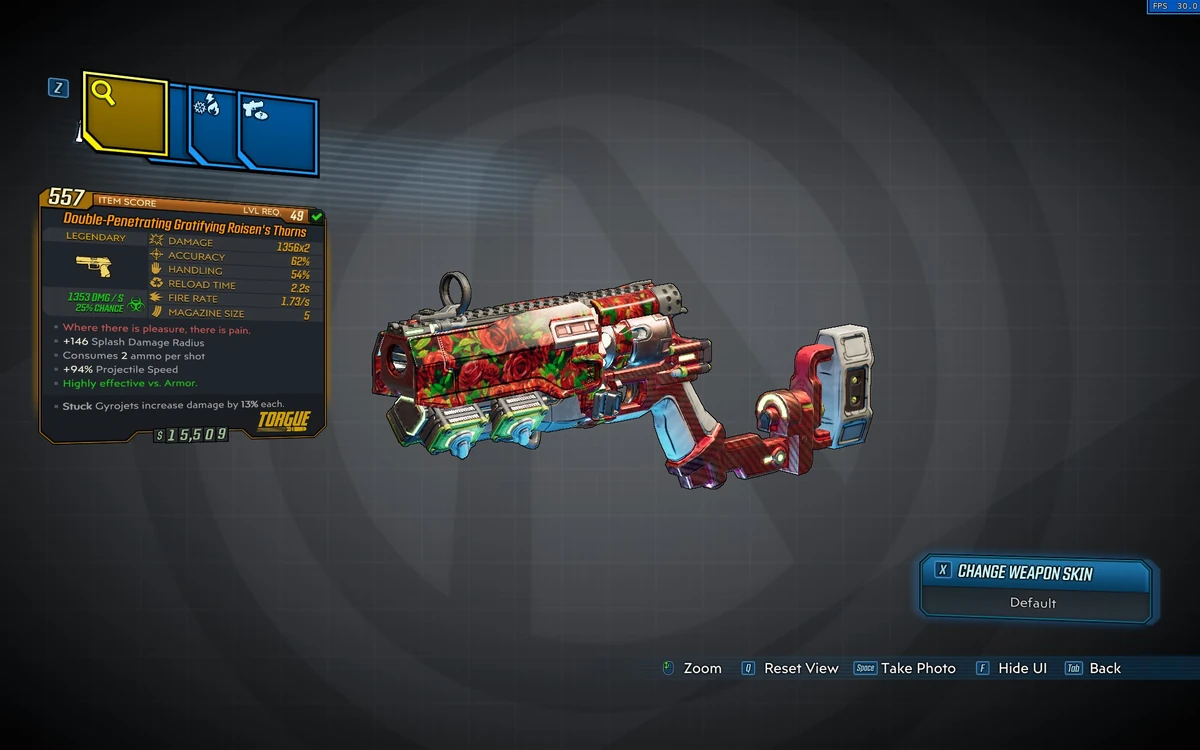 Roisen's Thorns/Variant Chart Borderlands Wiki Fandom